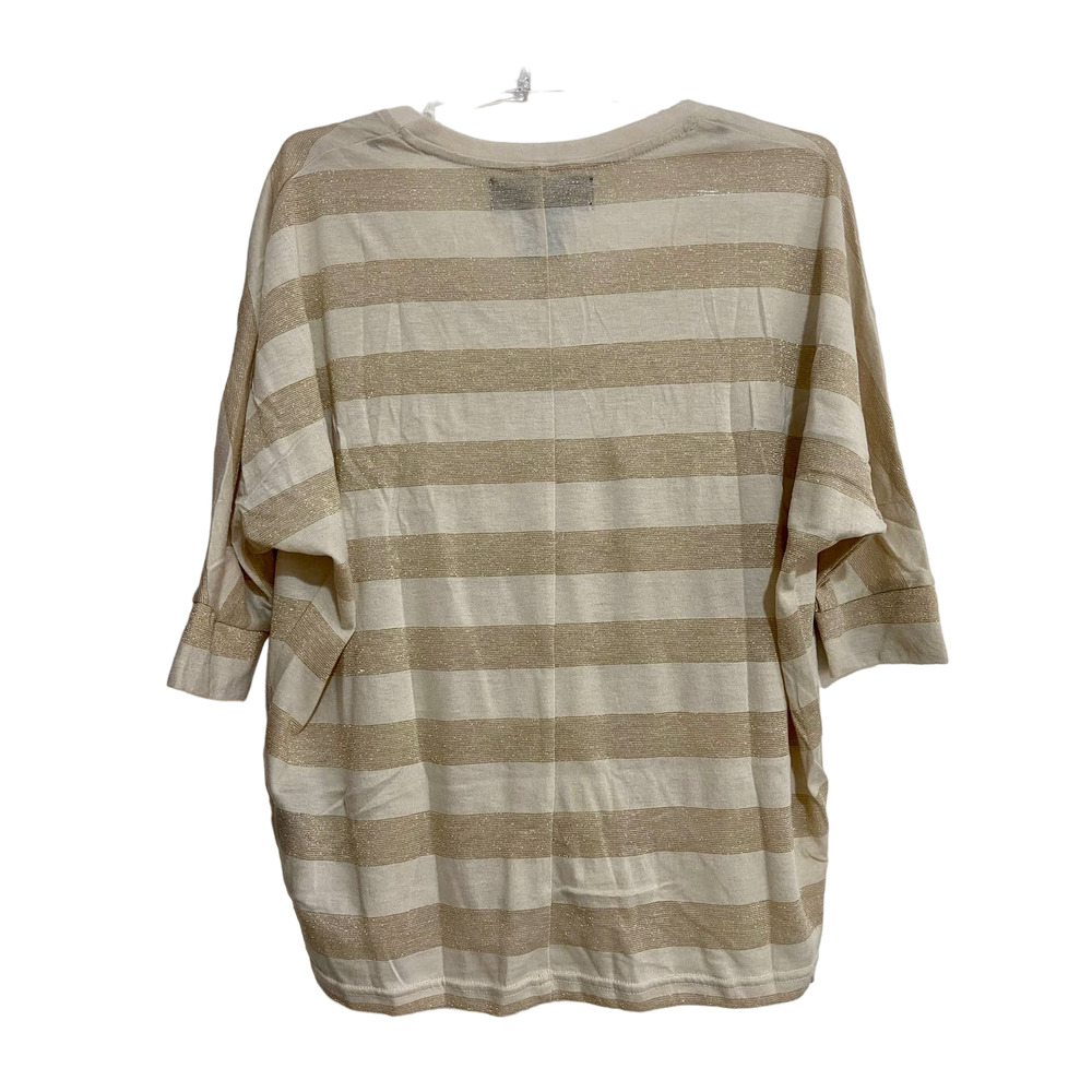 Kardashian Kollection Striped Blouse | Size Small | Cream Stripes